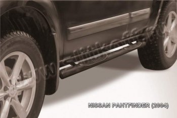 9 749 р. Защита порогов Slitkoff Nissan Pathfinder R51 дорестайлинг (2004-2007) (Цвет: серебристый)  с доставкой в г. Калуга. Увеличить фотографию 1
