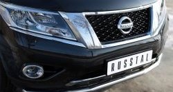 14 599 р. Одинарная защита переднего бампера диаметром 63 мм Russtal  Nissan Pathfinder  R52 (2012-2017)  с доставкой в г. Калуга. Увеличить фотографию 3
