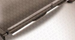 13 949 р. Защита порогов с пластиковыми вставками для ног из круглой трубы диаметром 76 мм Slitkoff  Nissan Pathfinder  4 R52 (2012-2017) (Нержавейка, Полированная)  с доставкой в г. Калуга. Увеличить фотографию 1