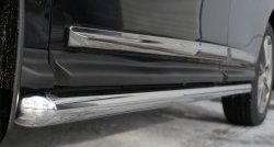 14 849 р. Защита порогов из круглой трубы диаметром 63 мм Russtal  Nissan Pathfinder  R52 (2012-2017) (Защита порогов с со скосами на торцах (вариант 1))  с доставкой в г. Калуга. Увеличить фотографию 2