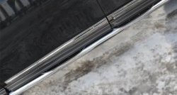 20 749 р. Защита порогов с пластиковыми вставками для ног из круглой трубы диаметром 76 мм Russtal Nissan Pathfinder R52 дорестайлинг (2012-2017) (Защита порогов с со скосами на торцах (вариант 1))  с доставкой в г. Калуга. Увеличить фотографию 8