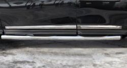 20 749 р. Защита порогов с пластиковыми вставками для ног из круглой трубы диаметром 76 мм Russtal  Nissan Pathfinder  R52 (2012-2017) (Защита порогов с со скосами на торцах (вариант 1))  с доставкой в г. Калуга. Увеличить фотографию 9