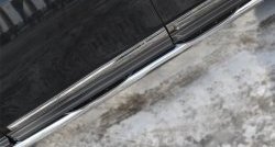 20 749 р. Защита порогов с пластиковыми вставками для ног из круглой трубы диаметром 76 мм Russtal  Nissan Pathfinder  R52 (2012-2017) (Защита порогов с со скосами на торцах (вариант 1))  с доставкой в г. Калуга. Увеличить фотографию 1
