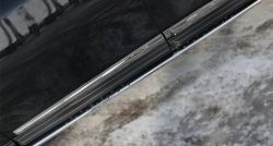 21 749 р. Защита порогов с круглыми вставками для ног из овальной трубы диаметром 75x42 мм Russtal  Nissan Pathfinder  R52 (2012-2017)  с доставкой в г. Калуга. Увеличить фотографию 1