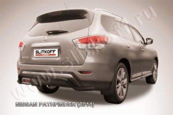 7 999 р. Защита задняя Slitkoff  Nissan Pathfinder  R52 (2012-2017) (Цвет: серебристый)  с доставкой в г. Калуга. Увеличить фотографию 1