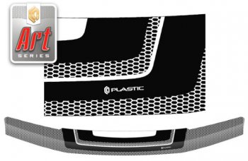 2 349 р. Дефлектор капота CA-Plastiс  Nissan Pathfinder  R51 (2009-2014) (Серия Art графит)  с доставкой в г. Калуга. Увеличить фотографию 1