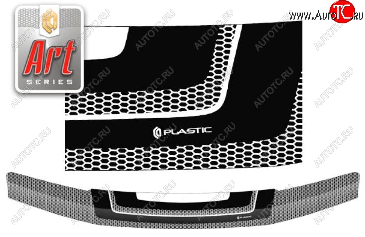 2 349 р. Дефлектор капота CA-Plastiс  Nissan Pathfinder  R51 (2009-2014) (Серия Art черная)  с доставкой в г. Калуга