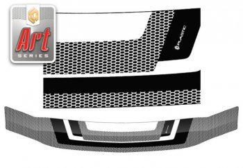 2 499 р. Дефлектор капота CA-Plastiс  Nissan Patrol  5 (2004-2010) (Серия Art серебро)  с доставкой в г. Калуга. Увеличить фотографию 1