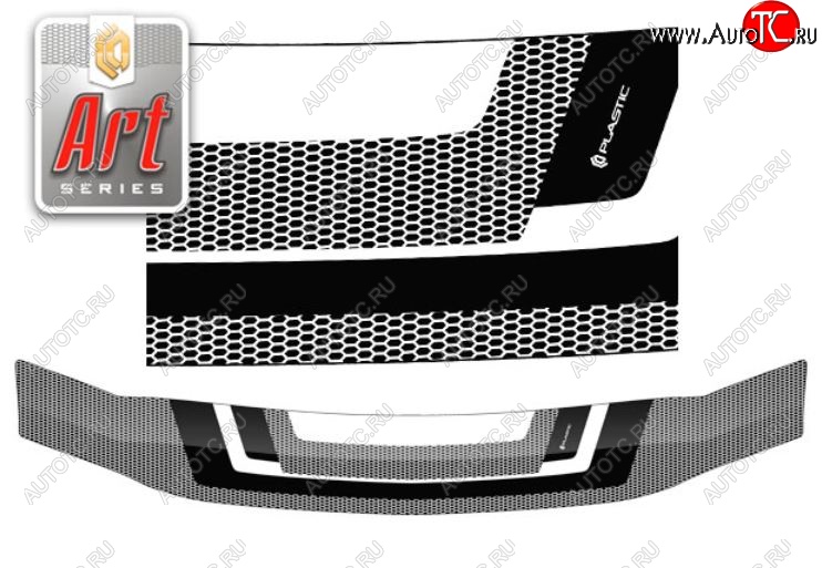 2 499 р. Дефлектор капота CA-Plastiс  Nissan Patrol  5 (2004-2010) (Серия Art белая)  с доставкой в г. Калуга