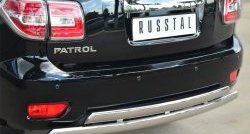 27 999 р. Защита заднего бампера (2 трубы Ø76х42 мм, нержавейка) Russtal Nissan Patrol 6 Y62 рестайлинг (2014-2017)  с доставкой в г. Калуга. Увеличить фотографию 2