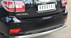 14 599 р. Защита заднего бампера (Ø76 мм, нержавейка) Russtal  Nissan Patrol  6 (2014-2017)  с доставкой в г. Калуга. Увеличить фотографию 2