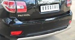 15 649 р. Защита заднего бампера (Ø75x42 мм, нержавейка) Russtal Nissan Patrol 6 Y62 рестайлинг (2014-2017)  с доставкой в г. Калуга. Увеличить фотографию 2