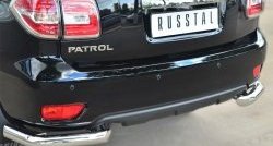 14 699 р. Защита заднего бампера (Ø76 мм уголки, нержавейка) Russtal  Nissan Patrol  6 (2014-2017)  с доставкой в г. Калуга. Увеличить фотографию 2