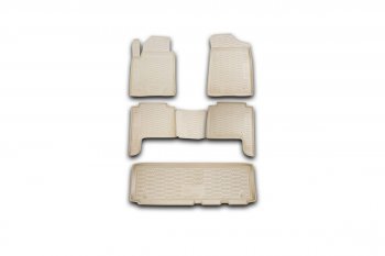 5 999 р. Комплект ковриков салона Element (полиуретан) бежевые  Nissan Patrol  6 (2010-2014)  с доставкой в г. Калуга. Увеличить фотографию 1