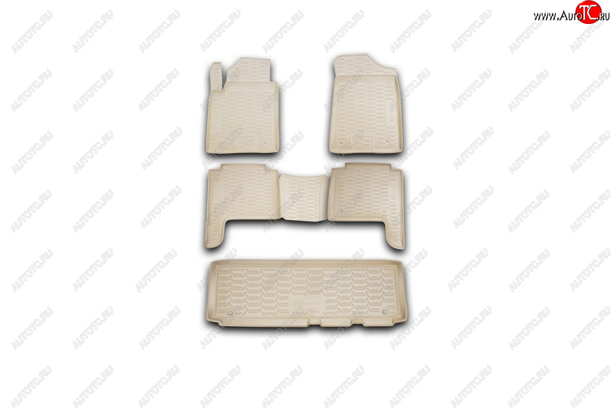 5 999 р. Комплект ковриков салона Element (полиуретан) бежевые  Nissan Patrol  6 (2010-2014)  с доставкой в г. Калуга