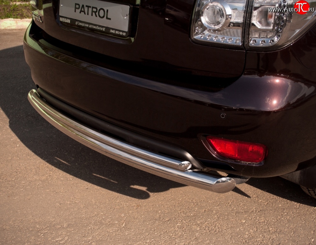 17 899 р. Защита заднего бампера (Ø76 и 42 мм, нержавейка) Russtal  Nissan Patrol  6 (2010-2014)  с доставкой в г. Калуга