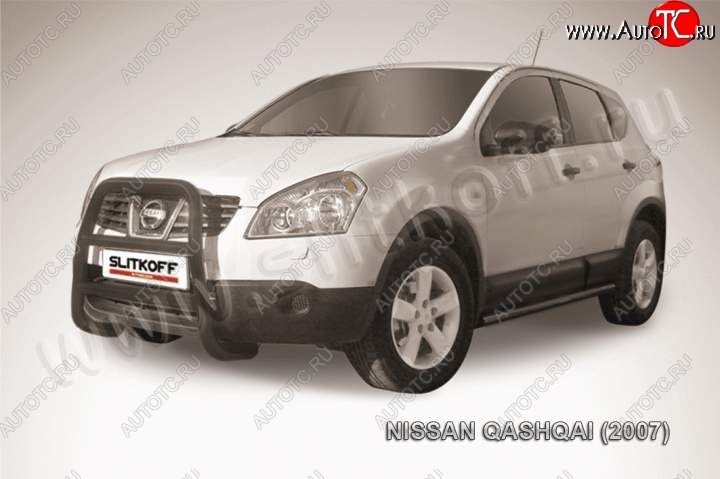 14 499 р. Кенгурятник d57 высокий  Nissan Qashqai  1 (2007-2010) (Цвет: серебристый)  с доставкой в г. Калуга