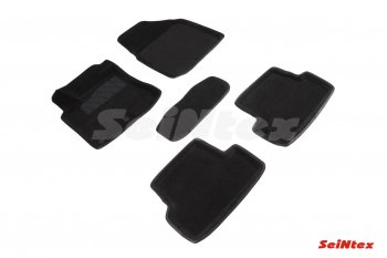 4 799 р. Комплект 3D ковриков в салон (ворсовые / чёрные) Seintex  Nissan Qashqai  1 (2007-2013)  с доставкой в г. Калуга. Увеличить фотографию 1