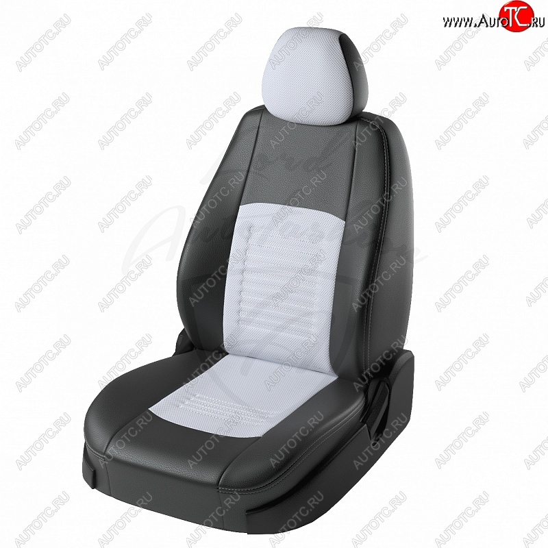 8 749 р. Чехлы для сидений Lord Autofashion Турин (экокожа)  Nissan Qashqai  2 (2013-2022) (Черный, вставка белая)  с доставкой в г. Калуга