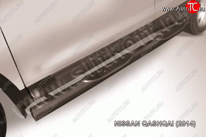 9 799 р. Защита порогов Slitkoff  Nissan Qashqai  2 (2013-2019) (Цвет: серебристый)  с доставкой в г. Калуга