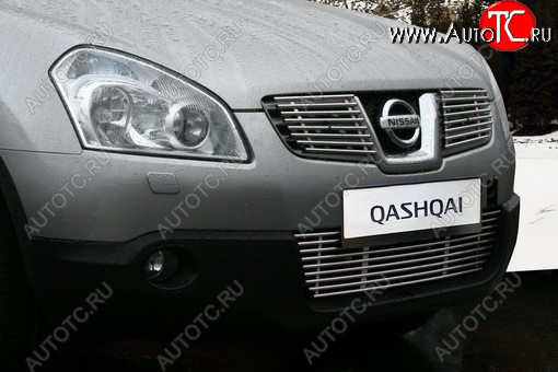 2 564 р. Декоративный элемент воздухозаборника Souz96 хром (d10) Nissan Qashqai +2 1 J10 дорестайлинг (2008-2010)  с доставкой в г. Калуга