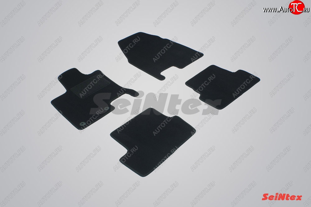 2 699 р. Комплект ворсовых ковриков в салон LUX Seintex Nissan Qashqai 1 J10 рестайлинг (2010-2013) (Чёрный)  с доставкой в г. Калуга