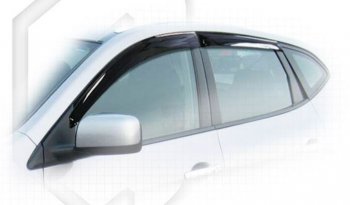 2 259 р. Комплект дефлекторов окон (ветровиков) 4 шт. CA Plastic (полупрозрачные) Nissan Rogue (2008-2013) (Classic полупрозрачный, Без хром.молдинга)  с доставкой в г. Калуга. Увеличить фотографию 1