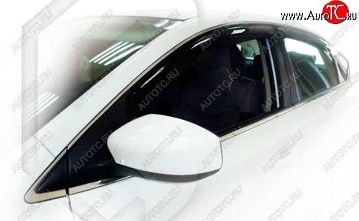 2 079 р. Дефлектора окон CA-Plastiс  Nissan Sentra  7 (2014-2017) (Classic полупрозрачный, Без хром.молдинга)  с доставкой в г. Калуга