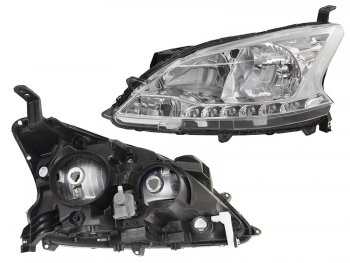 8 199 р. Левая фара (эл.корректор, LED (муляж)) SAT Nissan Sentra 7 B17 (2014-2017)  с доставкой в г. Калуга. Увеличить фотографию 1