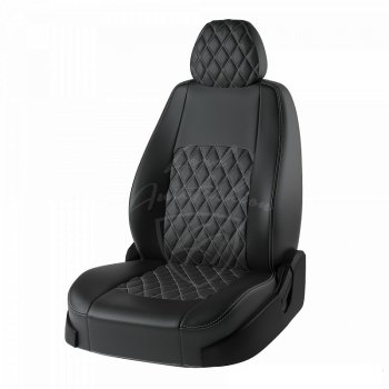 Чехлы для сидений Lord Autofashion Турин Ромб (экокожа, 60/40, 2 П- и 1 Г-образных подголовника) Renault Duster HS рестайлинг (2015-2021)