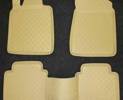 Комплект ковриков в салон Aileron 4 шт. (полиуретан, бежевые) Nissan Teana 2 J32 дорестайлинг (2008-2011)