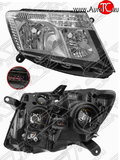 6 549 р. Правая передняя фара SAT (светлый хром) Nissan Terrano D10 рестайлинг (2016-2022)  с доставкой в г. Калуга