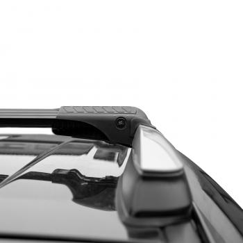 11 999 р. Багажник в сборе LUX Хантер  Nissan Terrano  D10 (2016-2022), Renault Duster  HS (2015-2021) (аэро-трэвэл ( 86-96 см и 92-102 см), черный)  с доставкой в г. Калуга. Увеличить фотографию 8
