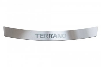 2 369 р. Накладка защитная на задний бампер Petroil Tuning (нержавейка) Nissan Terrano D10 дорестайлинг (2013-2016) (Нержавеющая полированная сталь)  с доставкой в г. Калуга. Увеличить фотографию 1