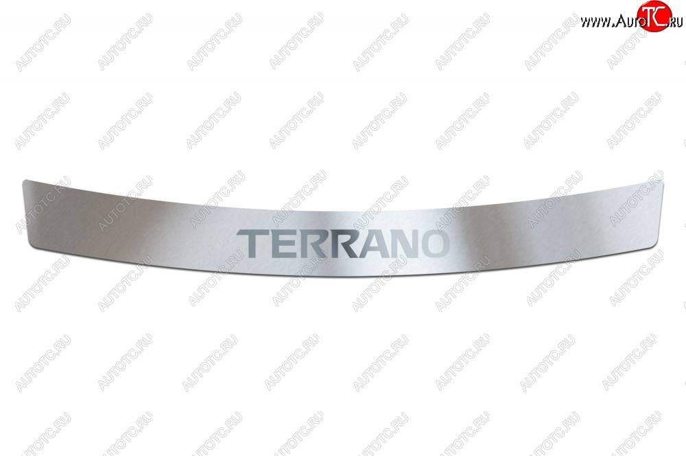 2 369 р. Накладка защитная на задний бампер Petroil Tuning (нержавейка) Nissan Terrano D10 дорестайлинг (2013-2016) (Нержавеющая полированная сталь)  с доставкой в г. Калуга