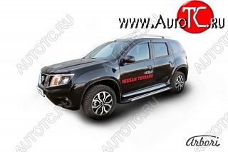 23 399 р. Порожки для ног Arbori Luxe Black Nissan Terrano D10 рестайлинг (2016-2022)  с доставкой в г. Калуга