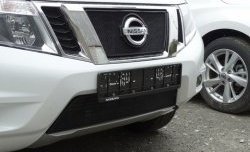 1 469 р. Нижняя сетка на бампер Russtal (черная) Nissan Terrano D10 дорестайлинг (2013-2016)  с доставкой в г. Калуга. Увеличить фотографию 1