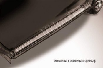 6 299 р. Защита порогов Slitkoff  Nissan Terrano  D10 (2013-2022) (Цвет: серебристый)  с доставкой в г. Калуга. Увеличить фотографию 1