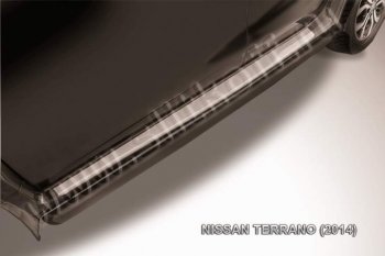 6 899 р. Защита порогов Slitkoff  Nissan Terrano  D10 (2013-2022) (Цвет: серебристый)  с доставкой в г. Калуга. Увеличить фотографию 1