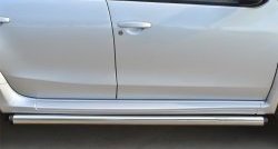 17 299 р. Защита порогов из круглой трубы диаметром 63 мм Russtal  Nissan Terrano  D10 (2013-2022) (Защита порогов с со скосами на торцах (вариант 1))  с доставкой в г. Калуга. Увеличить фотографию 6