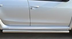 17 299 р. Защита порогов из круглой трубы диаметром 63 мм Russtal  Nissan Terrano  D10 (2013-2022) (Защита порогов с со скосами на торцах (вариант 1))  с доставкой в г. Калуга. Увеличить фотографию 9