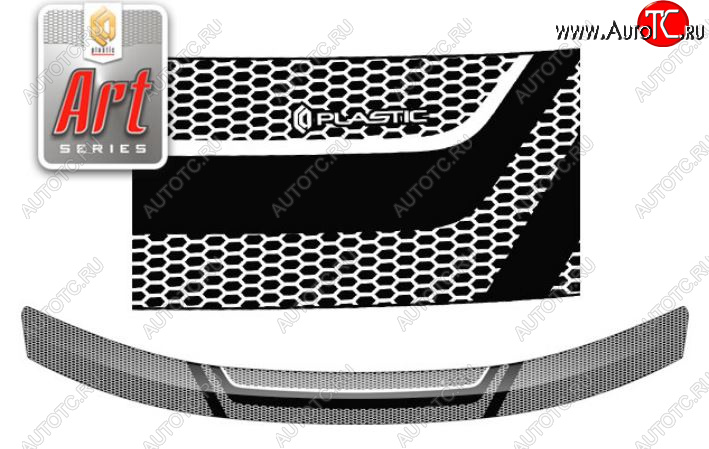2 399 р. Дефлектор капота CA-Plastiс  Nissan Terrano  D10 (2013-2022) (Серия Art серебро)  с доставкой в г. Калуга