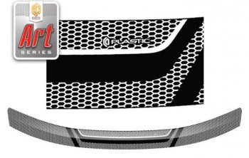 2 399 р. Дефлектор капота CA-Plastiс  Nissan Terrano  D10 (2013-2022) (Серия Art черная)  с доставкой в г. Калуга. Увеличить фотографию 1