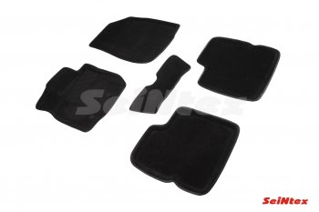 4 099 р. Комплект 3D ковриков в салон (ворсовые / чёрные) Seintex Nissan Terrano D10 дорестайлинг (2013-2016)  с доставкой в г. Калуга. Увеличить фотографию 1