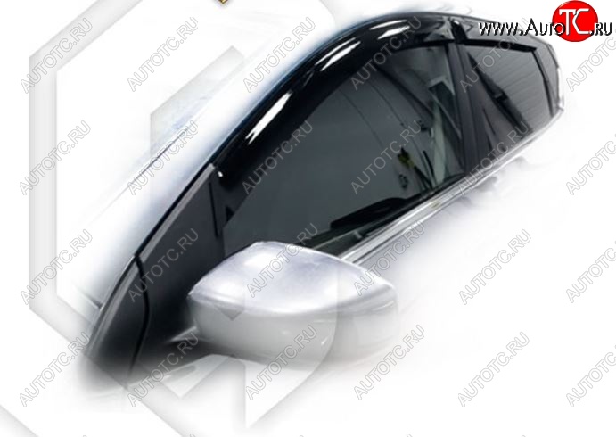 1 989 р. Дефлектора окон CA-Plastic  Nissan Tiida  2 хэтчбек (2015-2016) (Classic полупрозрачный, Без хром.молдинга)  с доставкой в г. Калуга