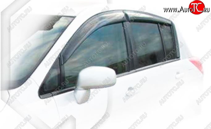 2 169 р. Дефлектора окон (правый руль) CA-Plastiс  Nissan Tiida  1 хэтчбэк (2004-2007) (Classic полупрозрачный, Без хром.молдинга)  с доставкой в г. Калуга