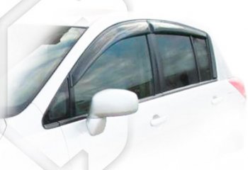 2 399 р. Дефлектора окон (левый руль) CA-Plastic  Nissan Tiida  1 хэтчбэк (2004-2007) (Classic полупрозрачный, Без хром.молдинга)  с доставкой в г. Калуга. Увеличить фотографию 1