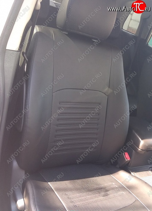 8 749 р. Чехлы для сидений Lord Autofashion Турин (экокожа)  Nissan Tiida  1 хэтчбэк (2004-2007) (Чёрный, вставка чёрная)  с доставкой в г. Калуга