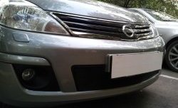 1 839 р. Сетка на бампер Russtal (черная) Nissan Tiida 1 хэтчбек C11 рестайлинг (2010-2014)  с доставкой в г. Калуга. Увеличить фотографию 1