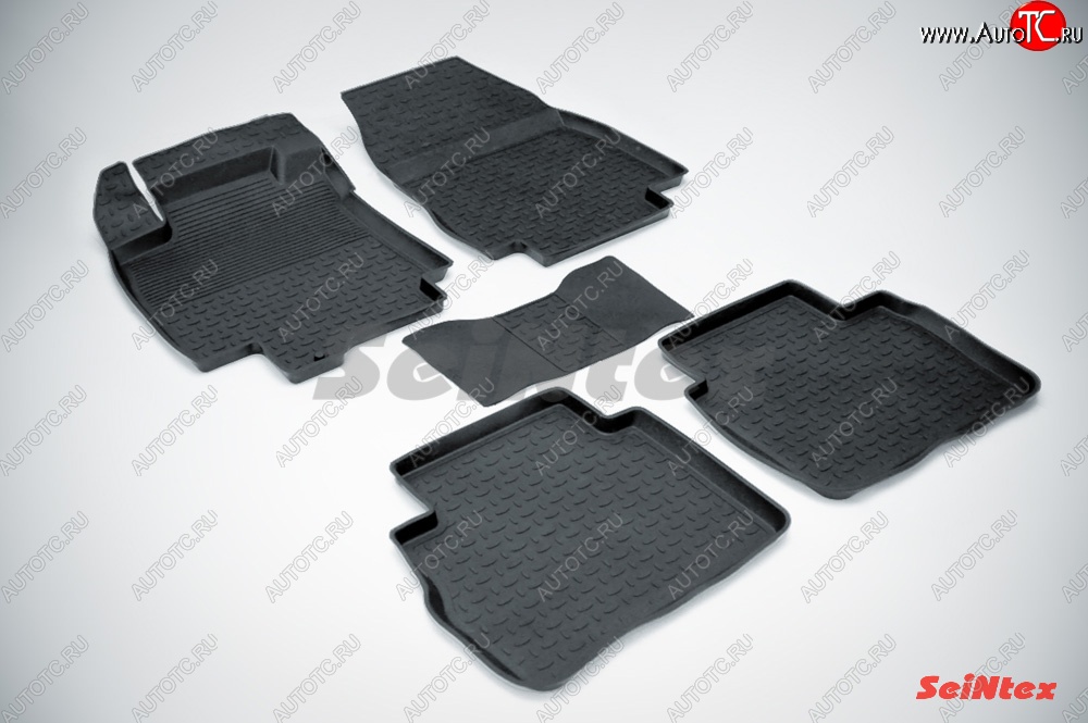 4 499 р. Износостойкие коврики в салон с высоким бортом SeiNtex Premium 4 шт. (резина)  Nissan Tiida  2 хэтчбек (2011-2019)  с доставкой в г. Калуга